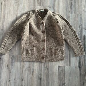 Vintage Ingo Wool Brown Speckled Cardigan Cowichan
